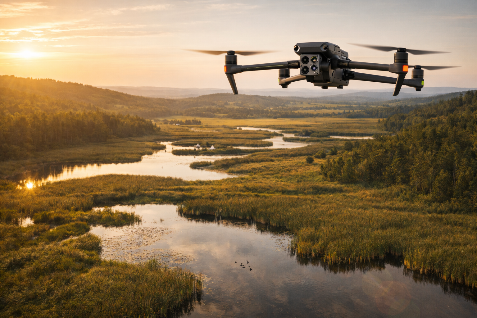 Drone monitoring environmental conditions